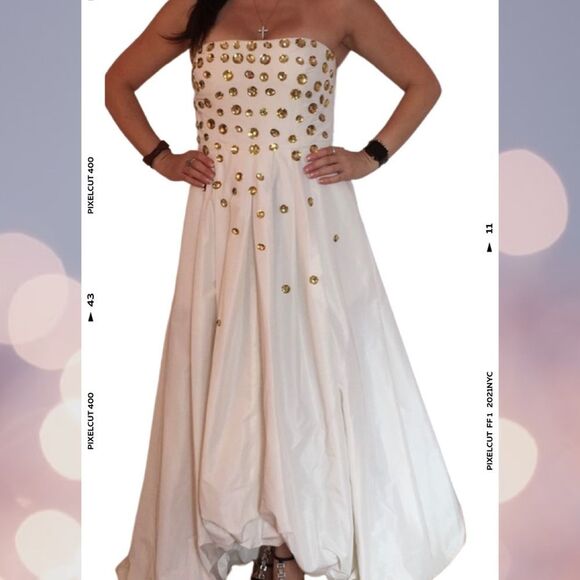 HOST PICK 🎉BCBG Max Azria Gown W/Gold Stones - Picture 2 of 6